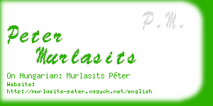 peter murlasits business card
